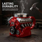 Retro Engine Coffee Mug, V8 Engines Stainless Steel Cup