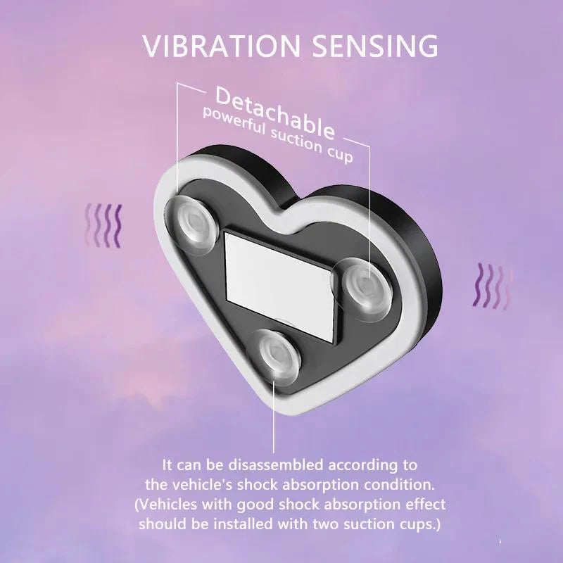 🌟Solar-powered💡 wireless LED triangular heart-shaped C-pillar neon light