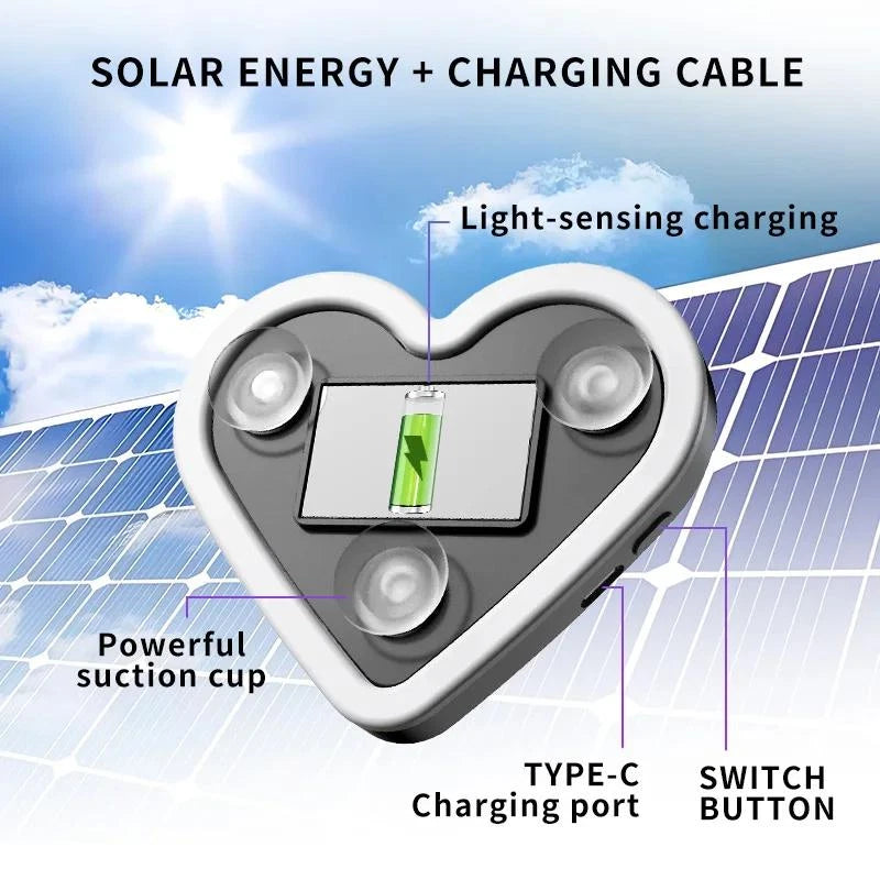 🌟Solar-powered💡 wireless LED triangular heart-shaped C-pillar neon light