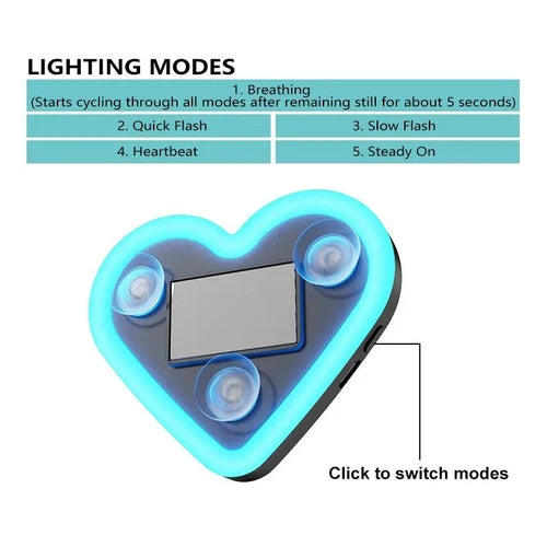 🌟Solar-powered💡 wireless LED triangular heart-shaped C-pillar neon light