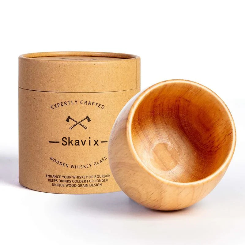 🎁Handmade and Charred Drinking Vessel -Original Wooden Bourbon Drinking Glass
